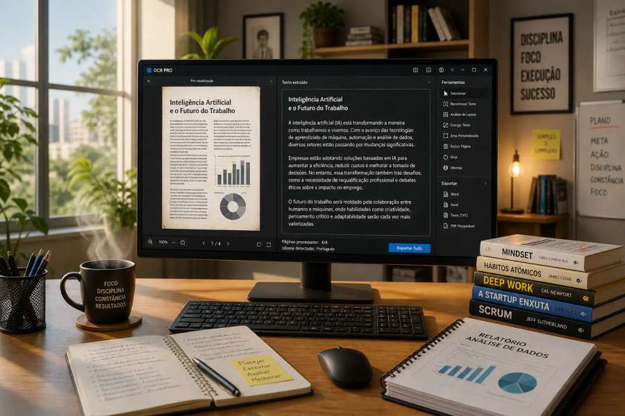 Extrair e limpar texto de um PDF escaneado (OCR)