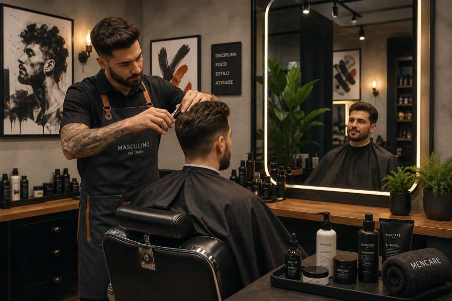 Currículo para Beleza & Estética (portfólio de fotos) — no masculino