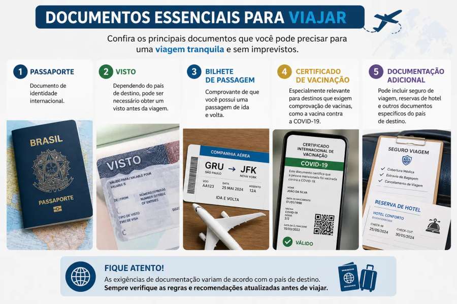 Quais documentos eu preciso para viajar?