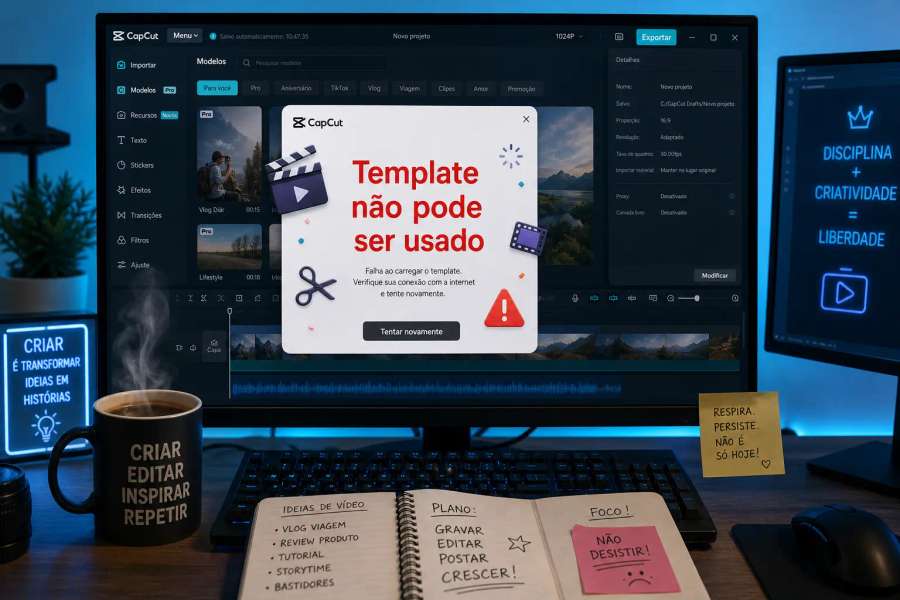 Template do CapCut não abre, não aparece ou "não pode ser usado"