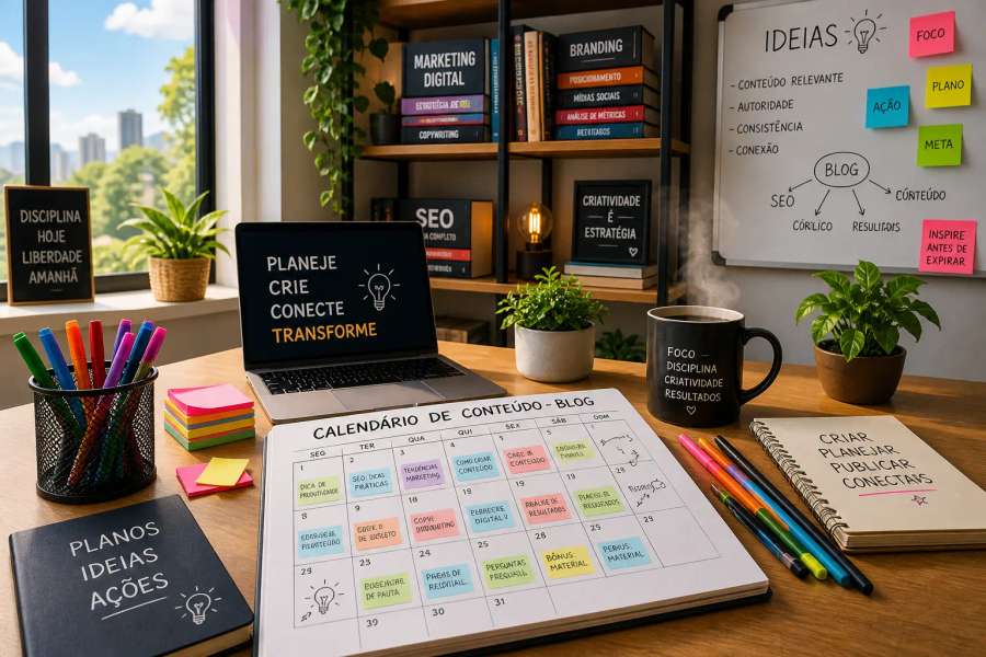 Calendário de conteúdo de blog