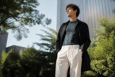 Moda de rua contemporânea em luz natural