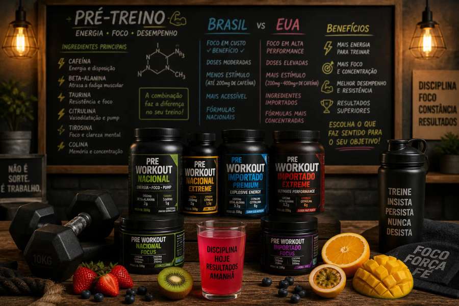 Pré-treino: entender o rótulo e por que a versão brasileira (ANVISA) é diferente da dos EUA