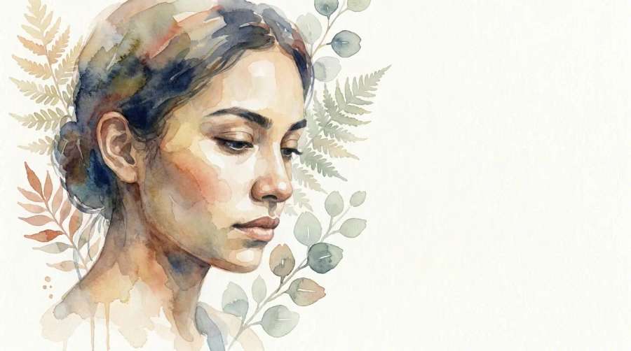 Retrato de beleza — aquarela editorial