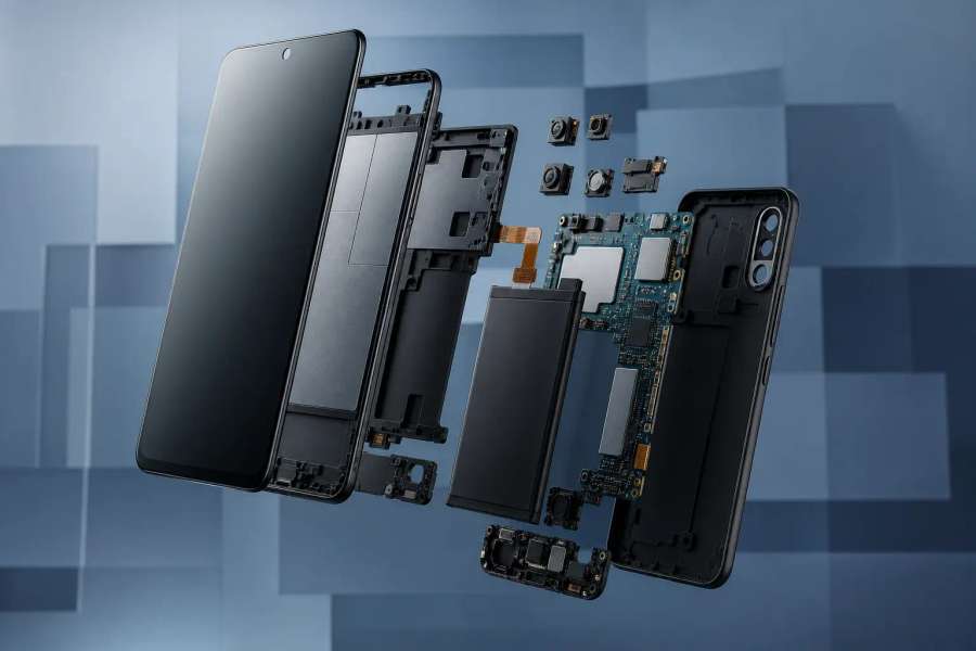 Smartphone genérico desconstruído
