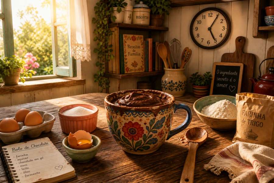 Receita de bolo de caneca em 5 minutos