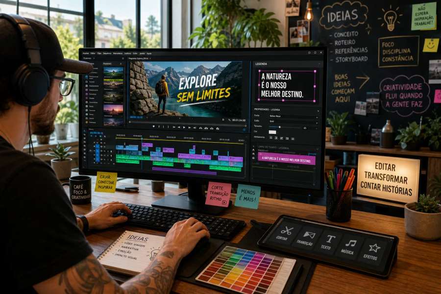 Canva cortando a legenda (que veio do ElevenLabs/CapCut) — texto estourando