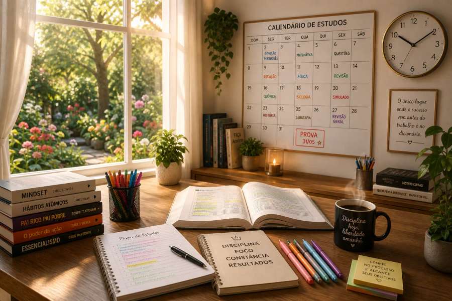 Cronograma de estudos até a data da prova