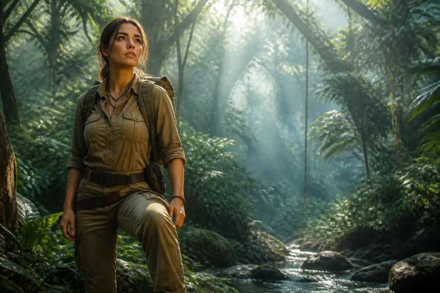 Personagem exploradora de conceito