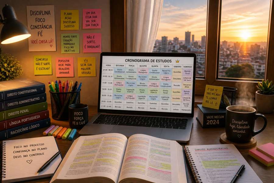 Plano de estudos para concurso — do edital ao plano