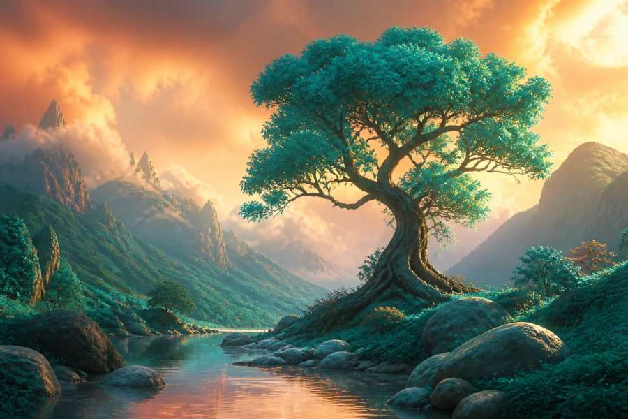 Paisagem onírica surreal