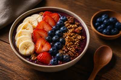 Anúncio gastronômico — açaí na tigela