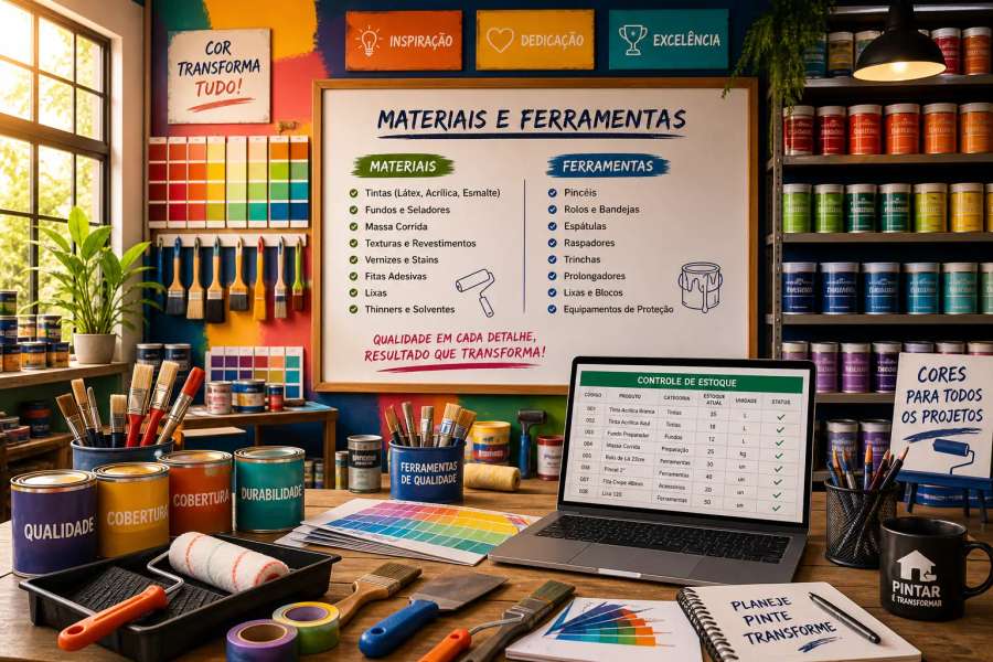 Planilha de controle de estoque para serviço de pintura no Excel