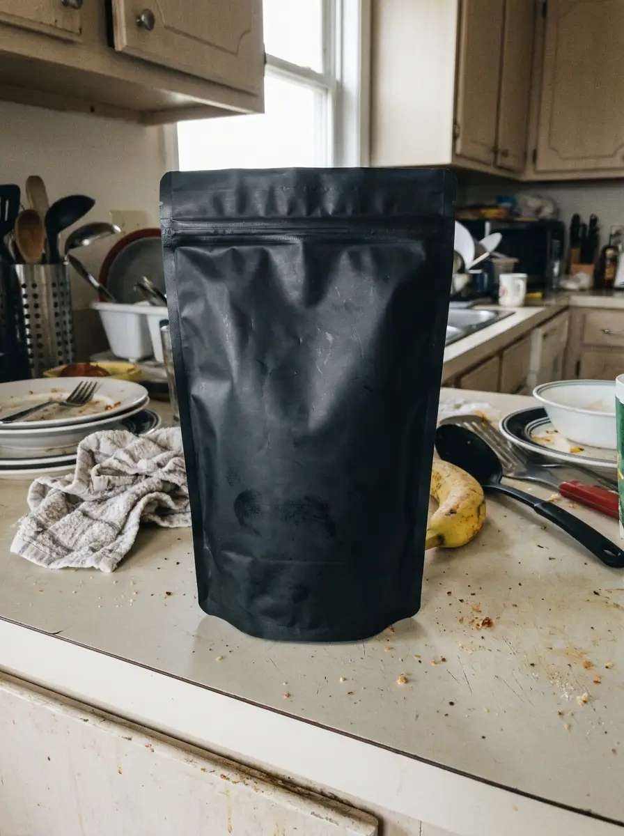 Antes — Embalagem de café