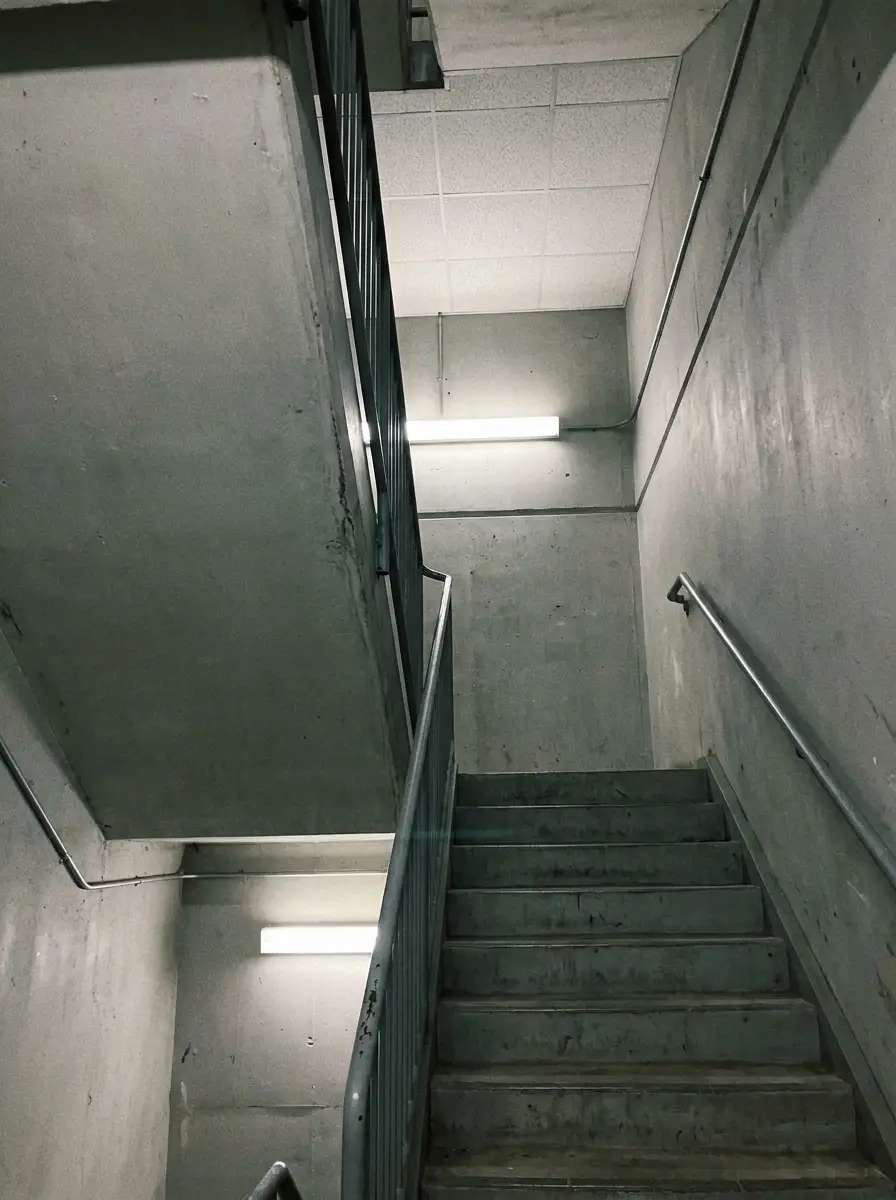 Antes — Escada brutalista