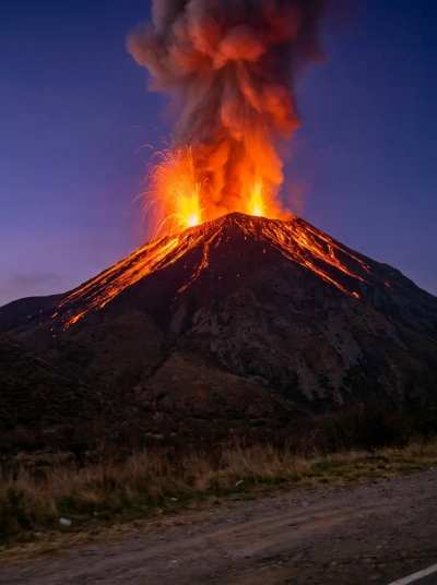 Erupção ao crepúsculo