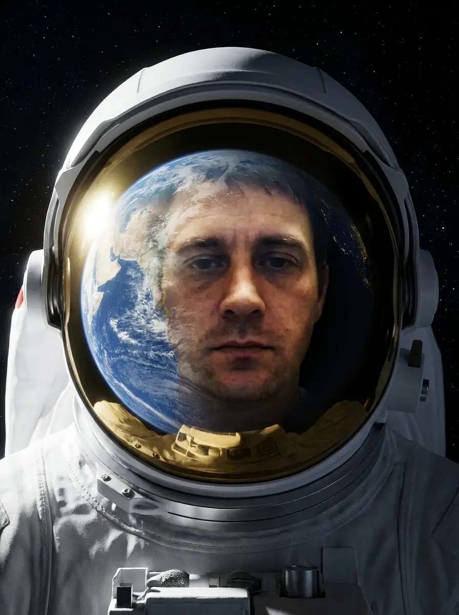 Depois — Astronauta com reflexo